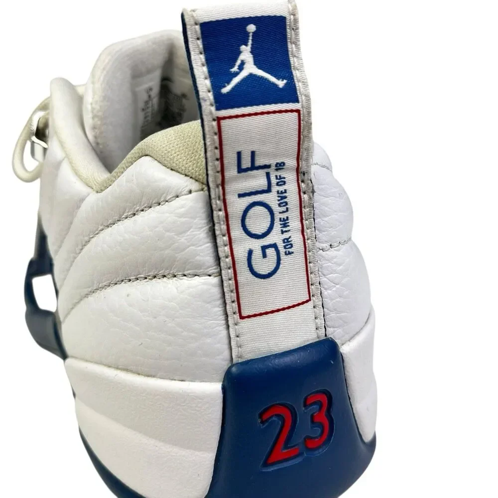 Nike Air Jordan 12 Golf Shoes Mens Size 8 White Blue DH4120-101 Cleats Jumpman